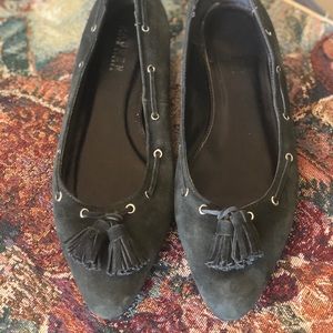 Ralph by Ralph Lauren Grey suede Tassle flats
